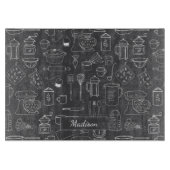 Moderne Vintage Küche Geschirr Niedlich Doodle Schneidebrett (Vorderseite)