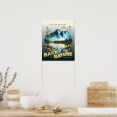 Moderne Vintage Kunstwerke Berge und Sonnenunterga Poster (Küche)