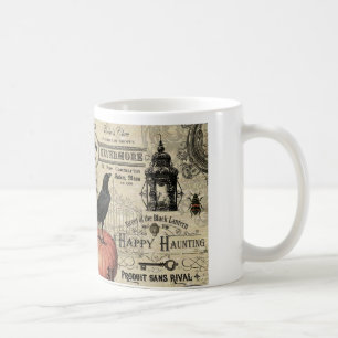 moderne, Vintage Kürbis und Krähe Kaffeetasse