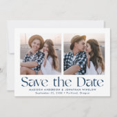 Moderne Vintage Marinebriefe 2 Foto Save The Date (Vorderseite)