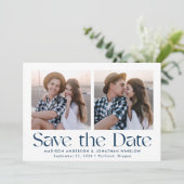 Moderne Vintage Marinebriefe 2 Foto Save The Date (Stehend Vorderseite)