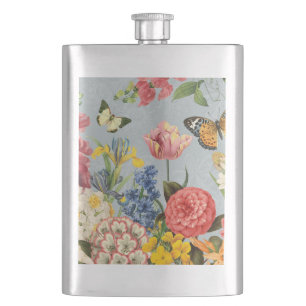 moderne vintage mehrfache botanische Blumen Flachmann