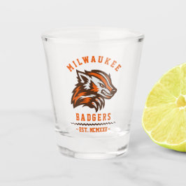 Moderne Vintage Milwaukee Badgers Est. Schnapsglas