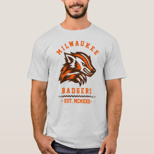 Moderne Vintage Milwaukee Badgers Est. T-Shirt