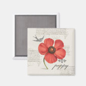 Moderne Vintage Mohnblende Magnet (Vorderseite/Rückseite)