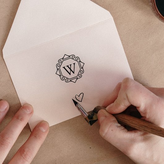 Moderne Vintage-Monogramm Gummistempel