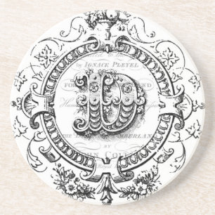 moderne Vintage-Monogrammbuchstabe D Sandstein Untersetzer