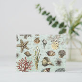 Moderne Vintage Muscheln Postkarte (Stehend Vorderseite)