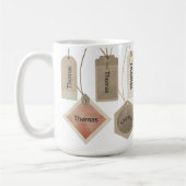 Moderne Vintage Namensmarke | Einzigartig Personal Kaffeetasse (Links)