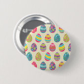 Moderne Vintage Osterdeko Eier Muster Button (Vorne & Hinten)