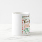 Moderne Vintage Ostern-Typografiewortcollage Kaffeetasse (Mittel)