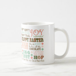 Moderne Vintage Ostern-Typografiewortcollage Kaffeetasse