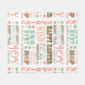 Moderne Vintage Ostertypografie Fleecedecke (Vorderseite (Horizontal))