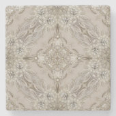 moderne Vintage Paris-Mode in Grau Steinuntersetzer (Vorderseite)