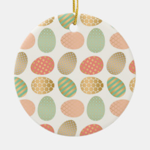 moderne vintage-pastell-grafische Ostereier Keramikornament