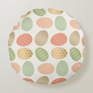 moderne Vintage pastellgrafische Ostereier Rundes Kissen