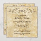 Moderne Vintage Peony Floral Wirbel, Brautparty Einladung (Vorne/Hinten)