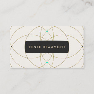 Moderne Vintage-Perlen-Gold-Draht-Designerin Visitenkarte