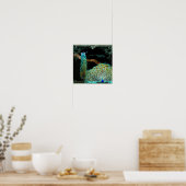 Moderne Vintage Pfaue Kunst, Dichtung und Musik Poster (Küche)