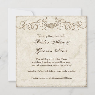 Moderne Vintage-Pfingstrosen-Blumenwirbel, Termin  Save The Date