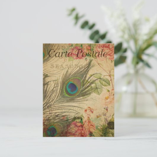 Moderne Vintage Postkarte (Stehend Vorderseite)