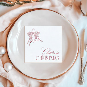 Moderne Vintage "Prost auf Weihnachten" Weihnachts Serviette