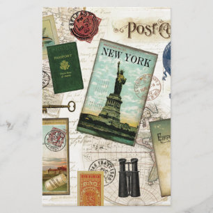 Moderne Vintage Reise Briefpapier