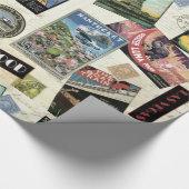 Moderne Vintage Reise USA Geschenkpapier (Ecke)