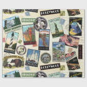 Moderne Vintage Reise USA Geschenkpapier (Flach)