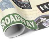 Moderne Vintage Reise USA Geschenkpapier (Rolleneckpunkt)