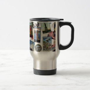 moderne Vintage-Reise USA Reisebecher