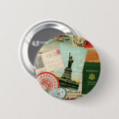 moderne Vintage-Reisecollage Button (Vorne & Hinten)