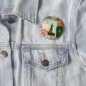 moderne Vintage-Reisecollage Button (Beispiel)