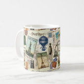 moderne Vintage Reisecollage Kaffeetasse (Vorderseite Links)