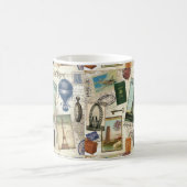 moderne Vintage Reisecollage Kaffeetasse (Mittel)
