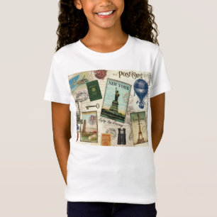 moderne Vintage-Reisecollage T-Shirt