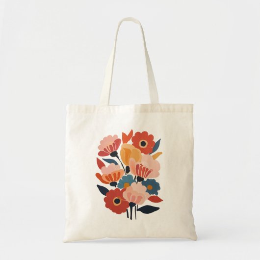 Moderne Vintage Retro-Blumenstrauß Tote Tasche (Vorne)