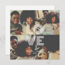 Moderne Vintage Retro-Liebe Typografie 4 Foto Mitteilungskarte