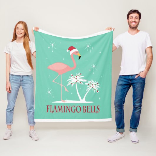 MODERNE VINTAGE RETRO WEIHNACHTEN FLAMINGO FLEECEDECKE (Beispiel)