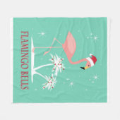 MODERNE VINTAGE RETRO WEIHNACHTEN FLAMINGO FLEECEDECKE (Vorderseite (Horizontal))