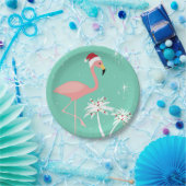 MODERNE VINTAGE RETRO WEIHNACHTEN FLAMINGO PAPPTELLER (Party)