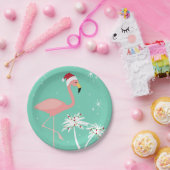 MODERNE VINTAGE RETRO WEIHNACHTEN FLAMINGO PAPPTELLER (Party)