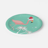 MODERNE VINTAGE RETRO WEIHNACHTEN FLAMINGO PAPPTELLER (Schrägansicht)