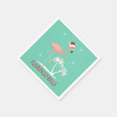 MODERNE VINTAGE RETRO WEIHNACHTEN FLAMINGO SERVIETTE (Ecke)