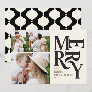 Moderne vintage retro Weihnachten schwarz gold Fot Ankündigung