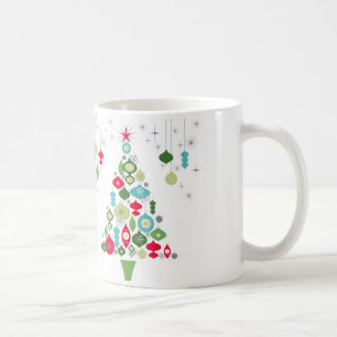 moderne Vintage Retro-Weihnachtsbaum Kaffeetasse