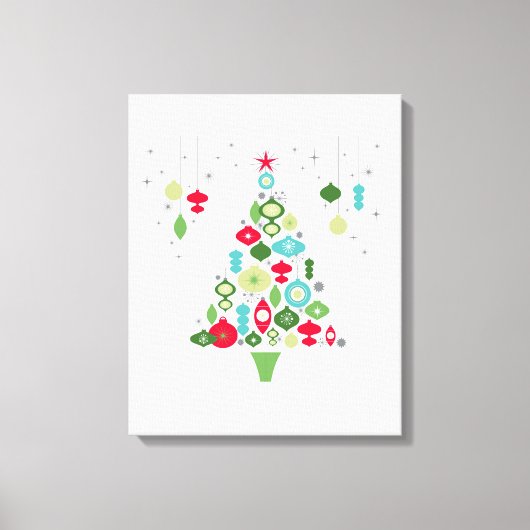 moderne Vintage Retro-Weihnachtsbaum Leinwanddruck (Vorderseite)