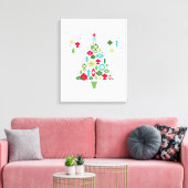 moderne Vintage Retro-Weihnachtsbaum Leinwanddruck (Insitu (Wohnzimmer))