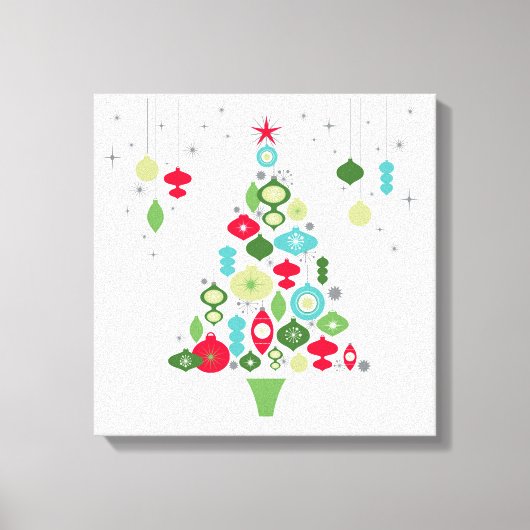 moderne Vintage Retro-Weihnachtsbaum Leinwanddruck (Vorderseite)