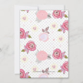 Moderne Vintage Rosa Blume Abschluss Einladung (Rückseite)